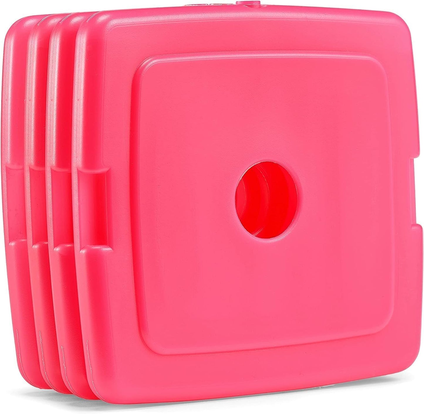 Cool Coolers by Fit & Fresh Slim Ice Packs, Quick Freeze Reusable Ice Packs for Lunch Boxes & Coolers, Long-Lasting, Space Saving Lunch Ice Packs, Dark Pink 4PK