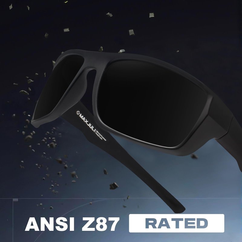 MAXJULI XL Z87 Sports Sunglasses for Big Heads Men Women TR90 Ultralight UV400 Protection Glasses 8701 (Black/Super Dark)