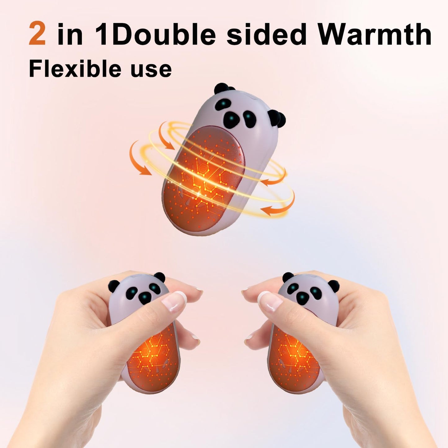 AI Hand Warmers Rechargeable 2 Pack, 6000mAh Electric Hand Warmer Reusable, 20Hrs Long Heating, Portable Pocket Heater Handwarmer for Women Men, Outdoor Camping, Ski Equipment(Purple)