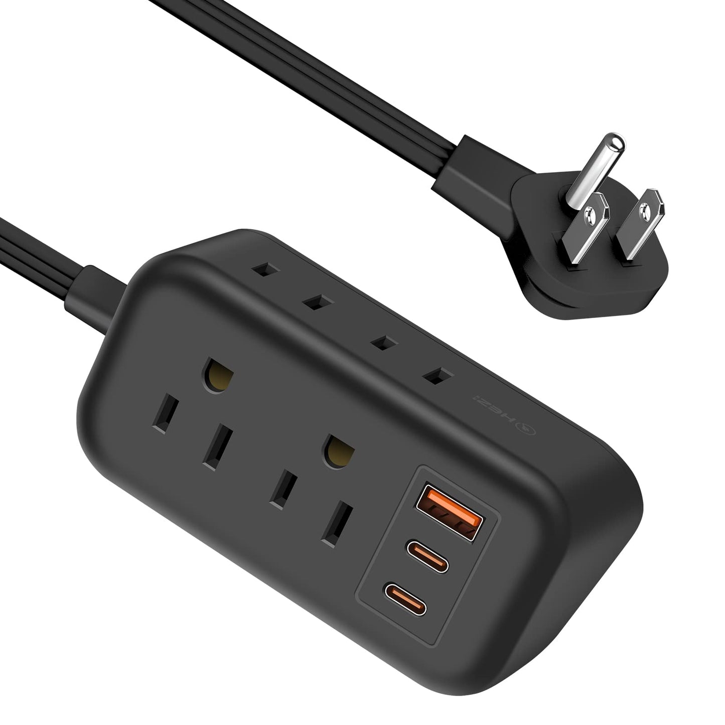 Cruise Ship Essentials - 30W USB CTravel Power Strip Flat Plug, 3 Ft Flat Extension Cord with 4 Outlets 3 USB Ports(2 USB C), Small Power Strip No Surge Protection for Cruise Travel Home Office