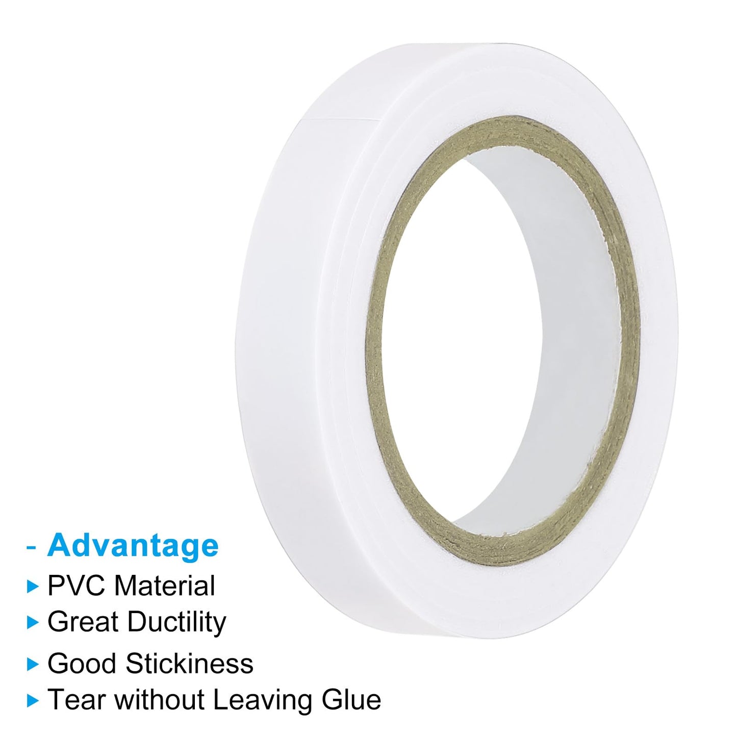 PATIKIL 32.8Ft Grip Finishing Tape, 6 Pack PVC Racquet Finishing Tapes Racket Accessories Sticky Seal for Tennis Badminton, White
