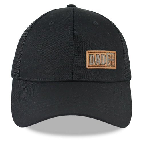 Gifts for New Dad, Leather Dad est 2026 Hat, Adjustable Cotton World's Best Papa Baseball Cap, Birthday Father’s Day from Daughter Son Black