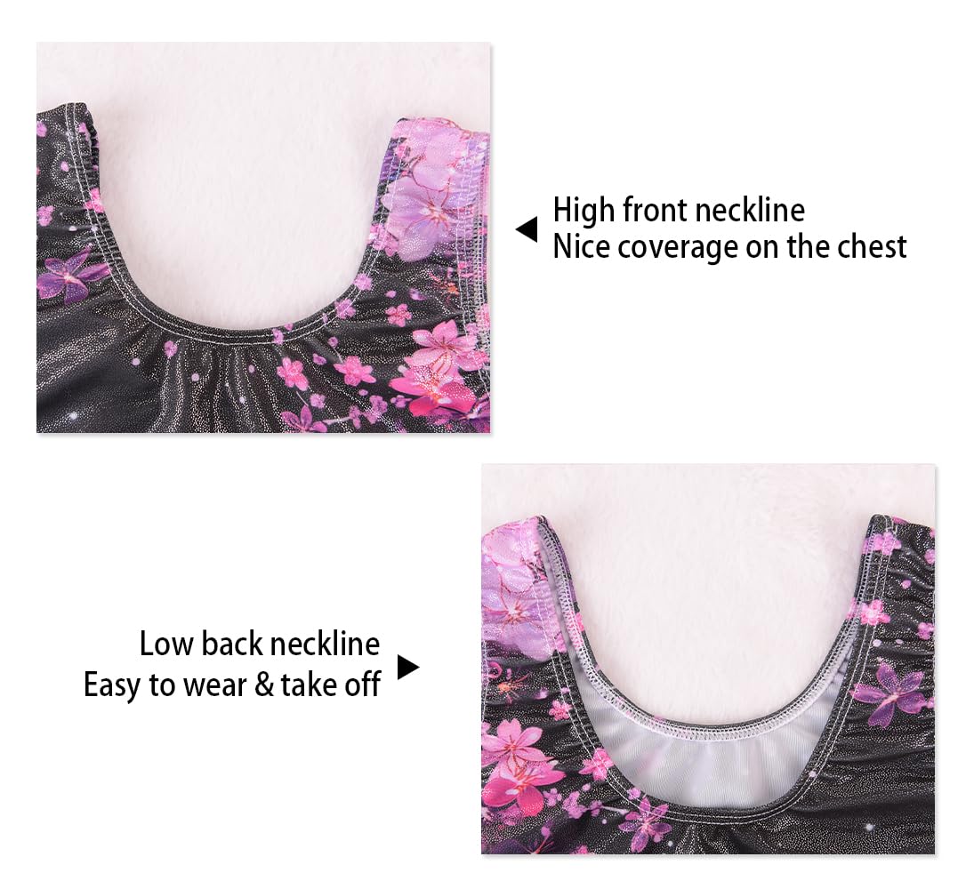 MOLLDAN Gymnastics Leotards for Girls 2 Packs Dance Leotard(DC0602-12-4Y)