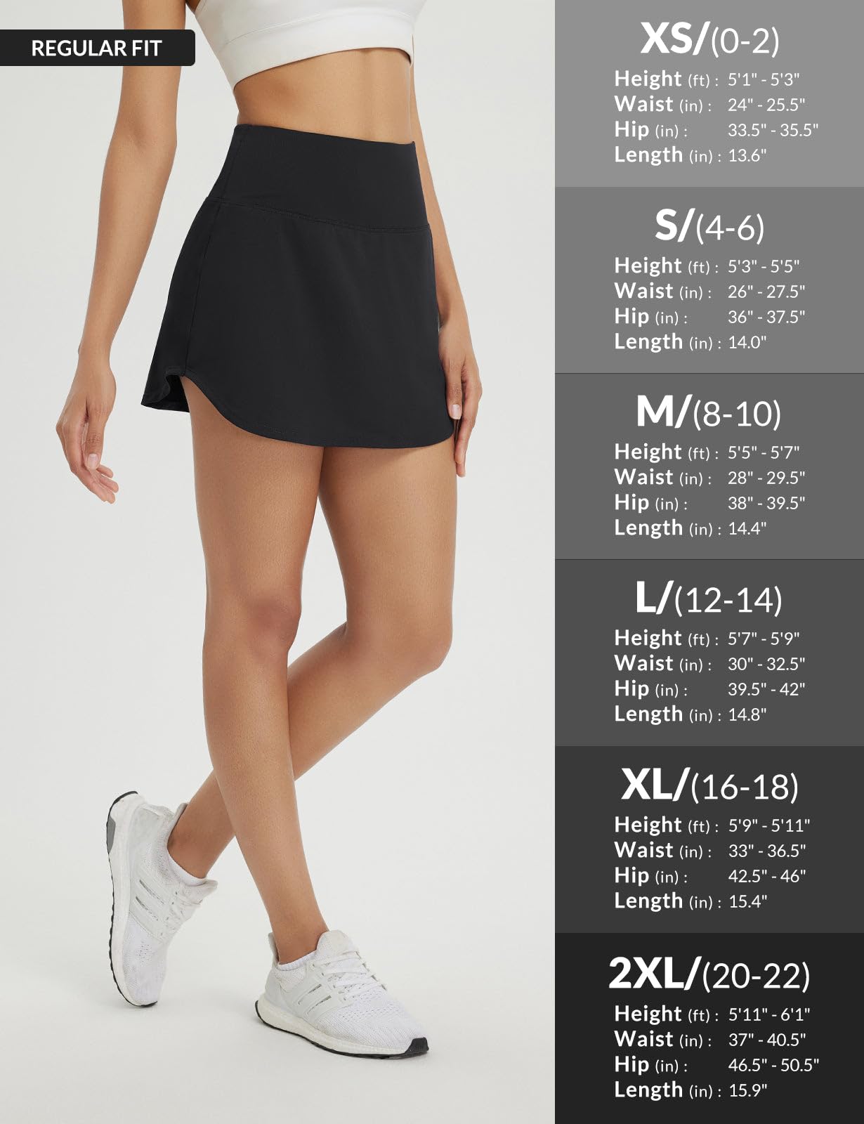 baleaf Womens Tennis Skirt Athletic Skirt Golf Skorts for Women High Waisted with Shorts Pockets Running Lightweight UPF 50+ Quick Dry Black M