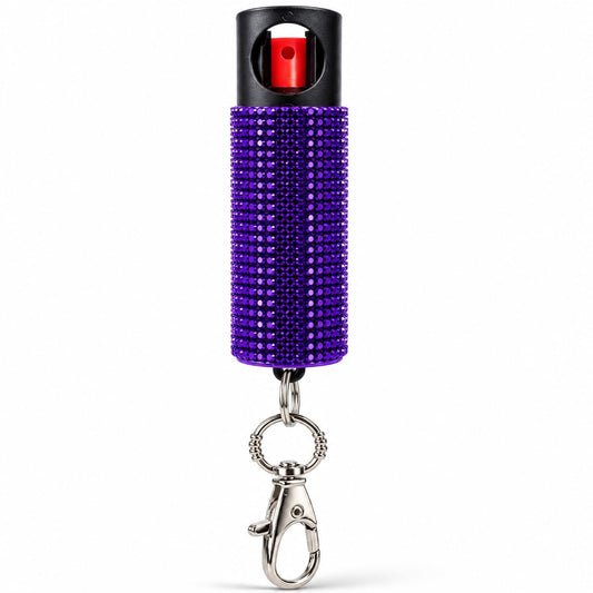 BURN Pepper Spray for Women Men Self Defense, Max Strength - 0.67 fl oz Fashionable Monochromatic Design, Purple