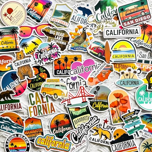 50PCS California Stickers - Waterproof Vinyl Decals