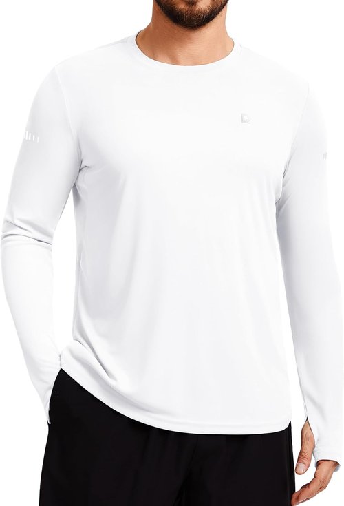 DAXIANG Men's Long Sleeve Rash Guard - UPF 50+ Sun Protection for Hiking, Running & Fishing | Quick Dry, Lightweight