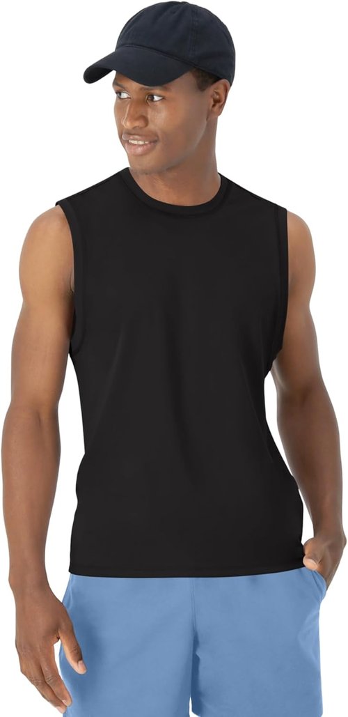 Hanes Men's Moves Tank - Performance Moisture-Wicking Top with 4-Way Stretch | Comfortable Fit