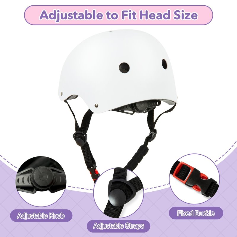 Fotoumgl Kids Helmet and Knee Elbow Pads, Adjustable Toddler Protective Gear Set for Girls Boys Ages 3-10 for Rollerskating, Rollerblading