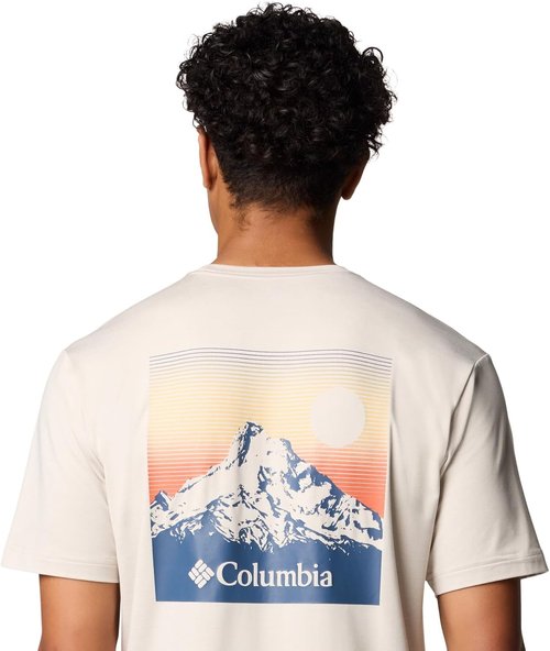 Columbia Men's Kwick Hike Graphic Tee - Short Sleeve, Dark Stone Heather, X-Large | Comfortable Outdoor Wear