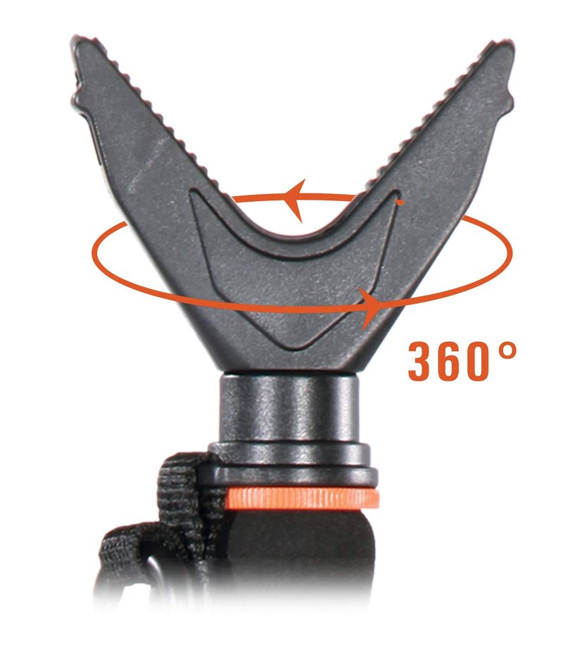 Vanguard Scout M62 Gun Pod with V Shaped Rotating Yoke, Quick Flip Leg Locks, Foam Hand Grip with Wrist Strap and Carabiner, Black
