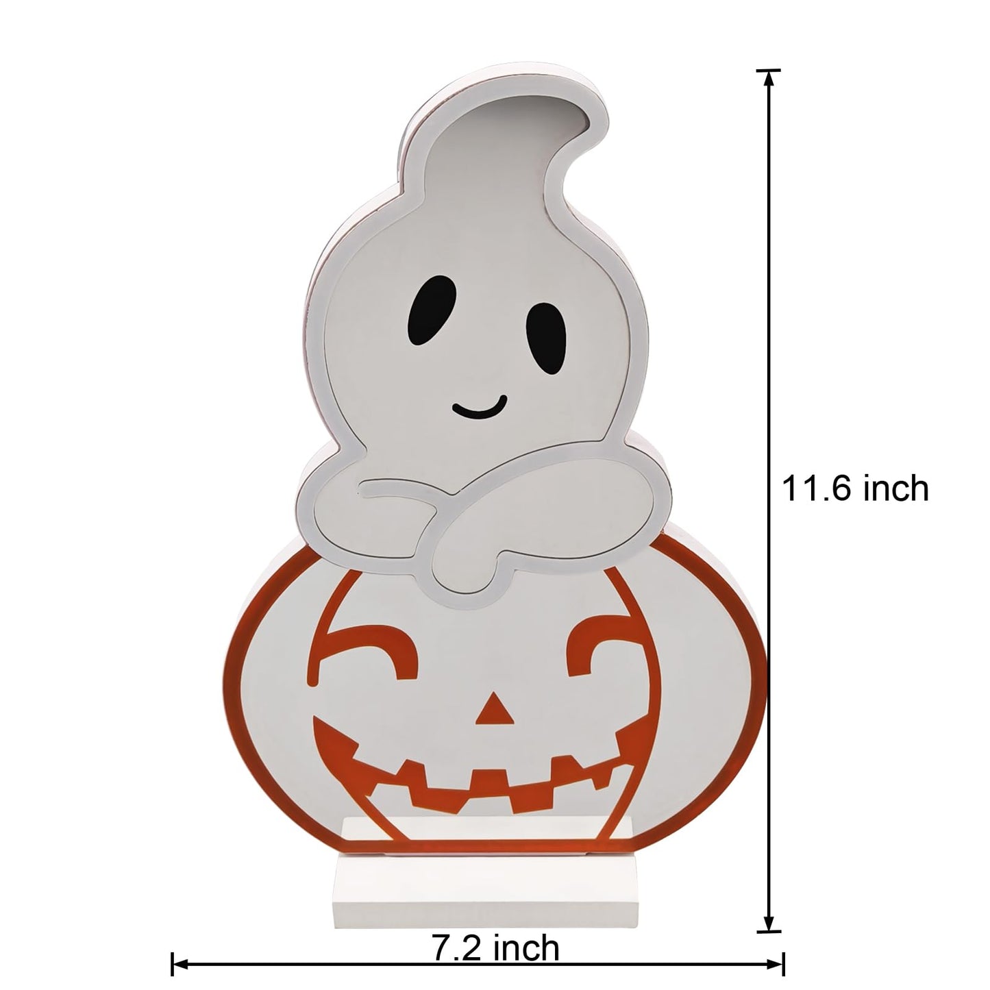 DUOMY DÉCOR LED Halloween Pumpkin Light, Cute Neon Pumpkin and Ghost Sign Decor,11.57 Inch Halloween 3D Infinity Lights with USB Powered for Table, Room, Party Decoration