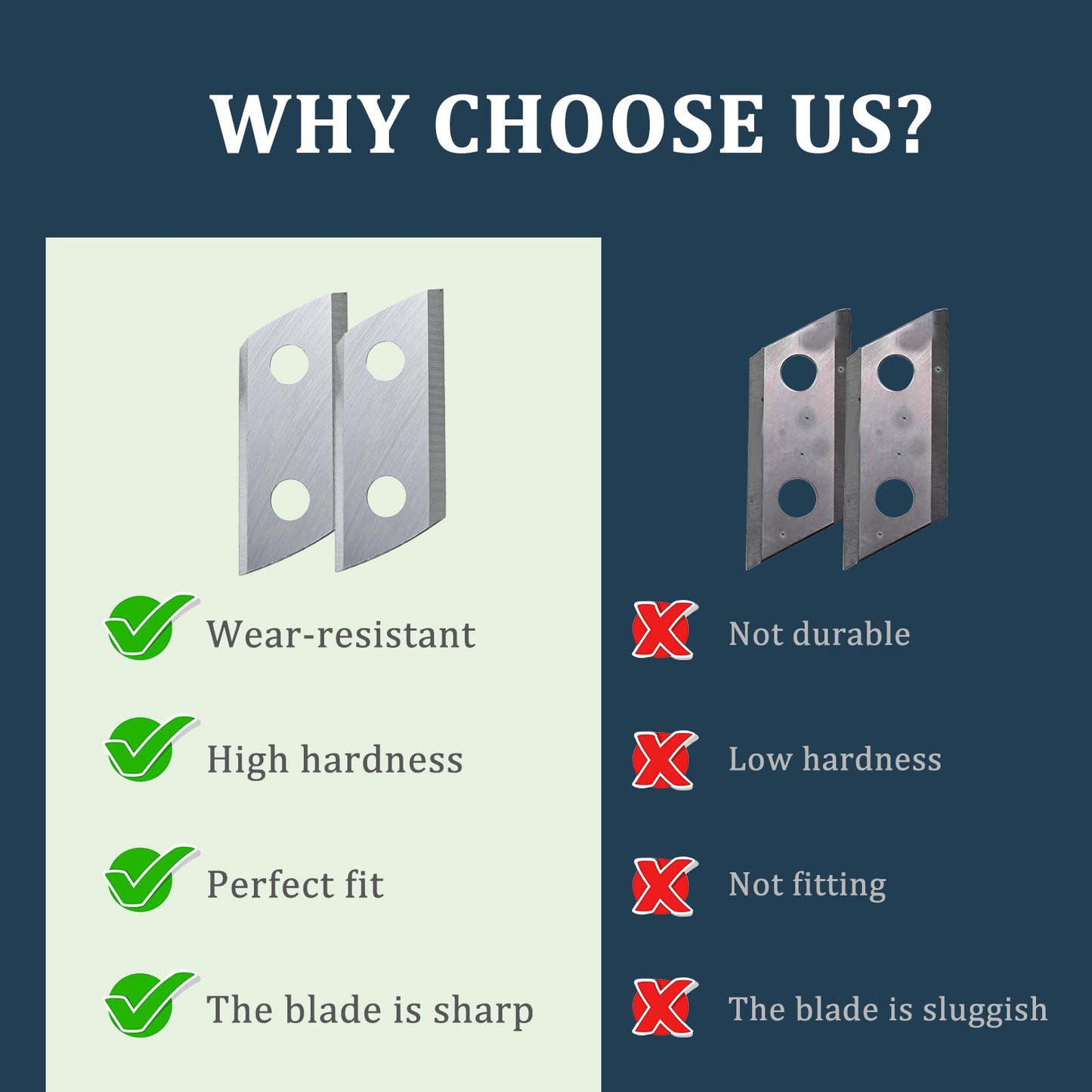 Greatshow 1 Pair Wood Chipper Blades Shredder Knives Replacement for Sun Joe CJ601E CJ602E Earthwise GS70015