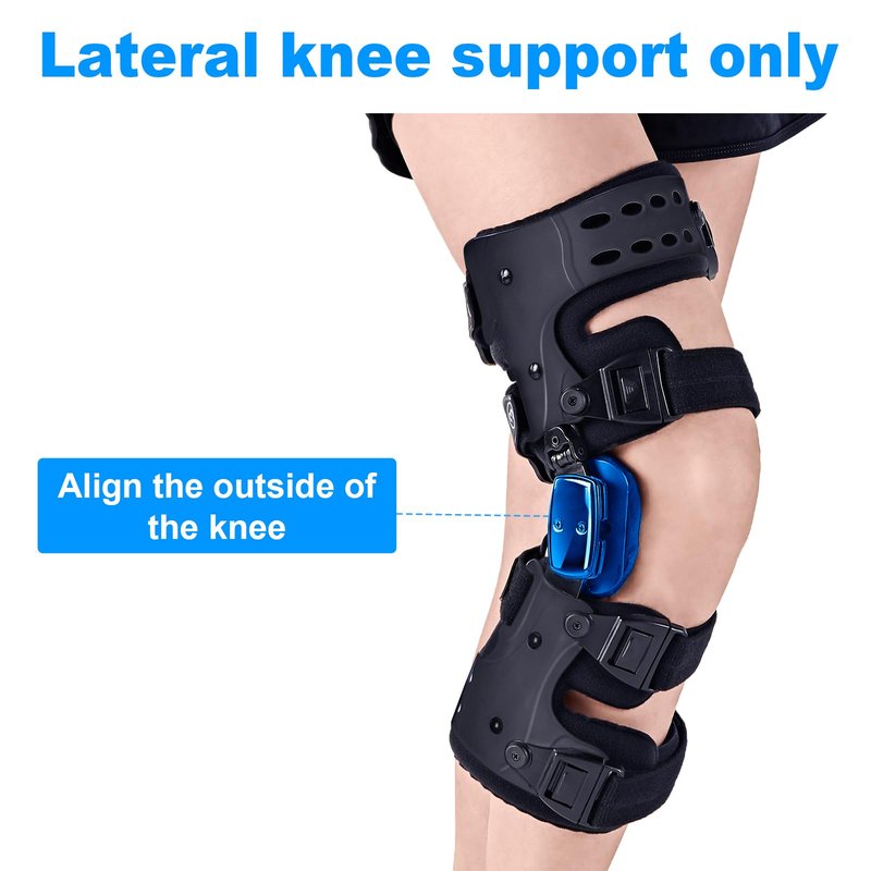 RISURRY OA Unloader Knee Brace- Unloader Knee Brace for Osteoarthritis, Arthritis Pain, Cartilage Repair, Bone on Bone Knee Joint Pain, Lateral Degeneration Knee Support (Black Right)