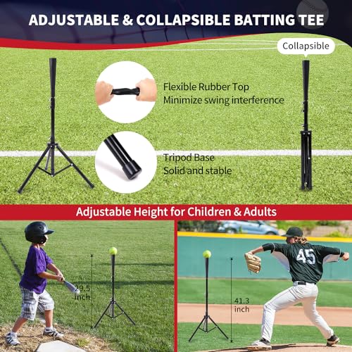 Baseball & Softball Training Net with Batting Tee - Black Strike Zone Version