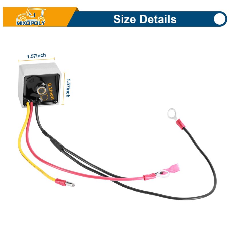 Mixopoly Golf Cart Voltage Regulator Rectifier for Club Car DS, Carryall, Turf 1992-up Gas Models, Replace OEM 102711201 1015777 6355