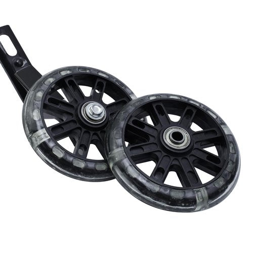 Tsnamay Pair of Bicycle Auxiliary Wheel Children's Bicycles Accessories for 12" 14" 16",Flash Training Wheels,12"Black