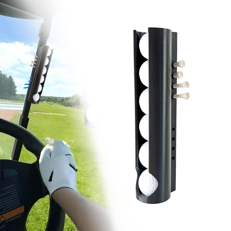 PoolTechX 3 in 1 Magnetic Golf Ball Holder & Dispenser & Golf Tee Holder, Holds 8 Tees, Convenient Durable Golf Accessory (1 Pack)