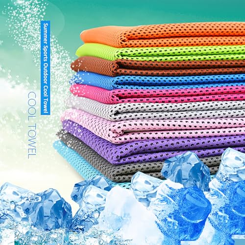 Cooling Towels 10 Pack - Microfiber Neck Towel Set - Red