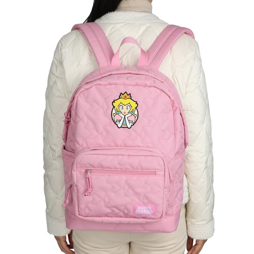 Bioworld Super Mario Brothers Princess Peach 17" Quilted Adult Backpack