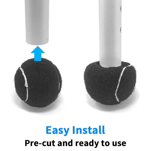 payanwin pre-Made Tennis Balls 4PCS for Furniture Legs and Floor Protection Durable and Thick (Black)