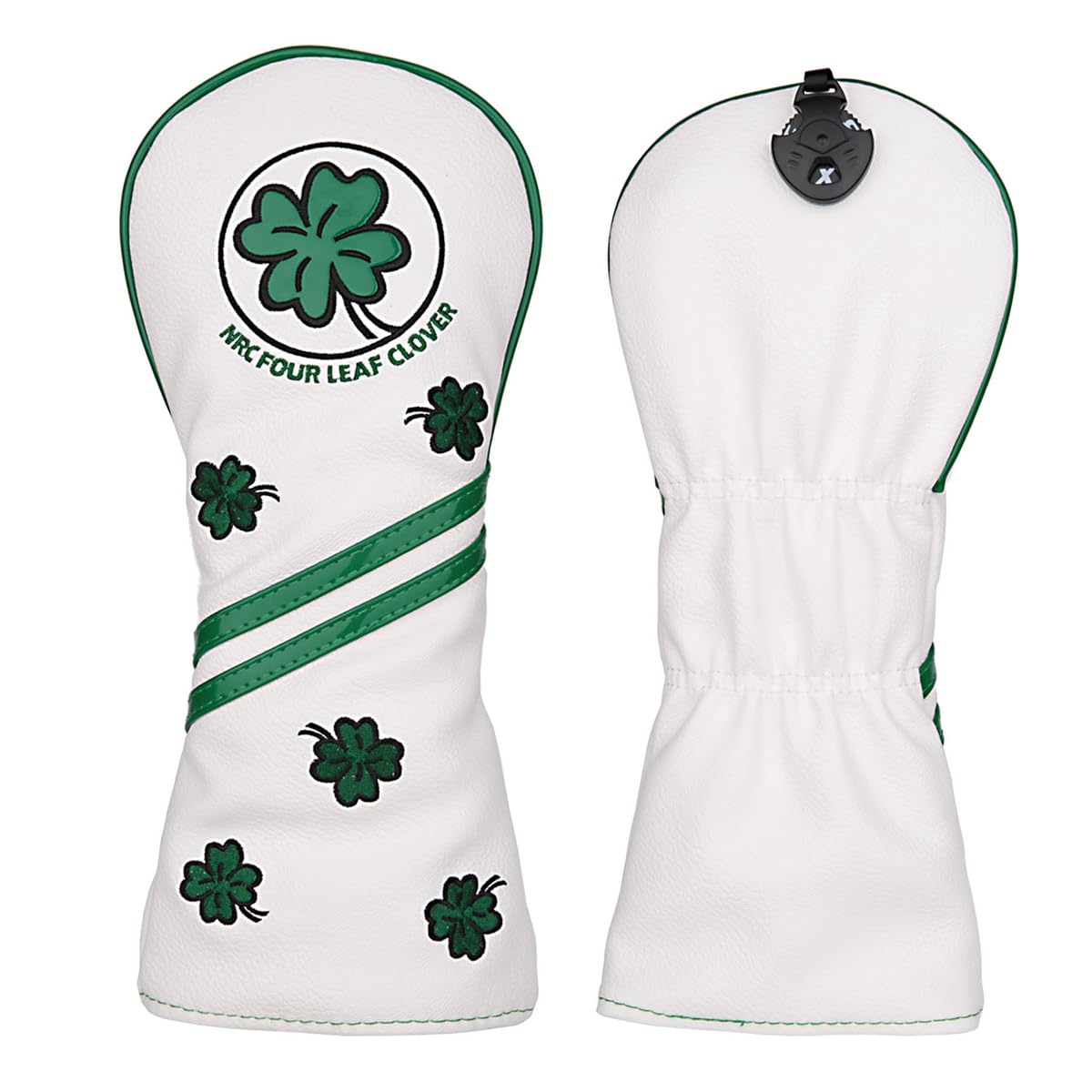 White Leather Lucky Clover Golf Club Fairway Wood Head Cover 3 5 Wood Cover for Taylormade Callaway Ping