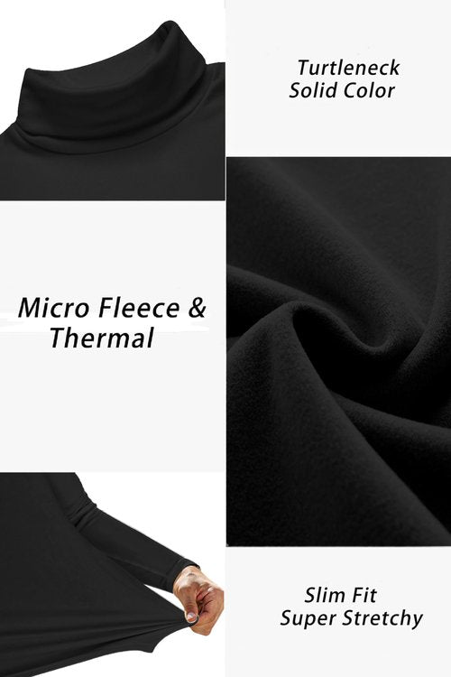 Ekouaer Men's Turtleneck Long Sleeve Turtle Neck Shirts Basic Lightweight Undershirt Thermal Pullover Sweater Black M