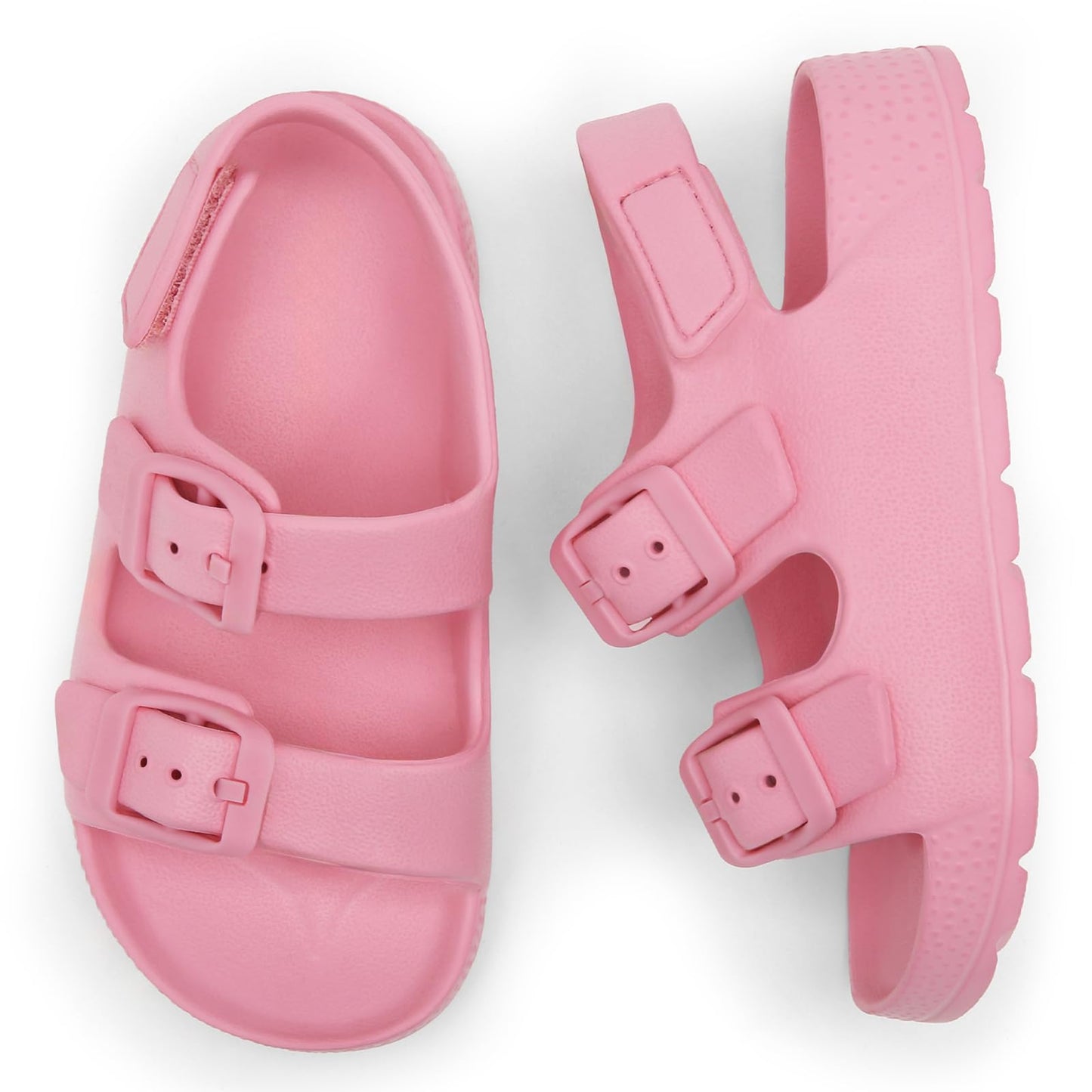 ChayChax Toddler Boys Girls Double Buckle Sandals Children's Adjustable Back Strap Water Sandal, Pink, 10 Toddler