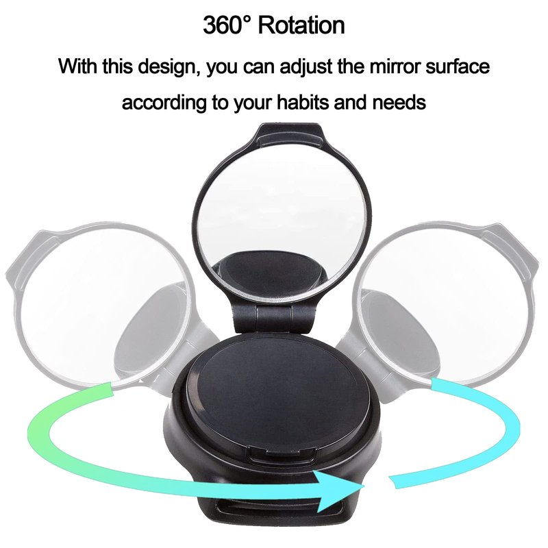 2 Pcs Bicycle Rearview mirror wristband,360° Wristband Bike Rear View Mirrorwrist Guard Cycling Rear View Mirror,Adjustable Road Side Mountain Bike Mirrors Safe Rearview Mirror Accessories