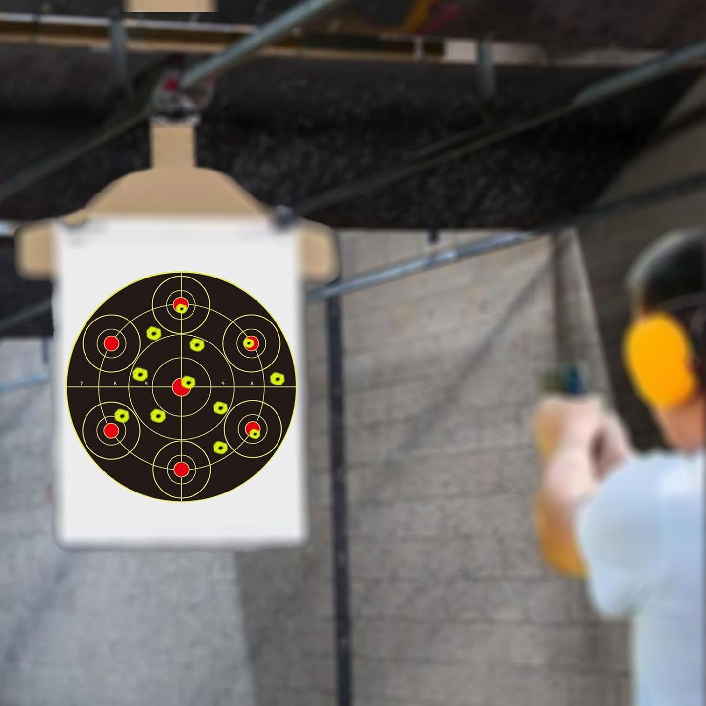 Reactive Fluorescent Shooting Targets by Splatter | 12x12” Adhesive Stickers with Repair Patches for Range Training