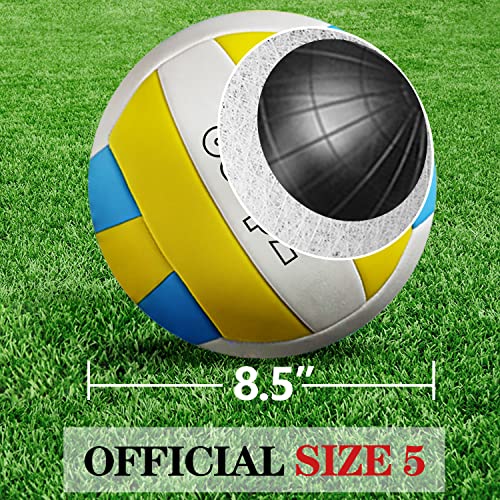 32FT Outdoor Volleyball Net Set - Adjustable Poles, Easy Setup, Plus-32FT (Blue & Green)