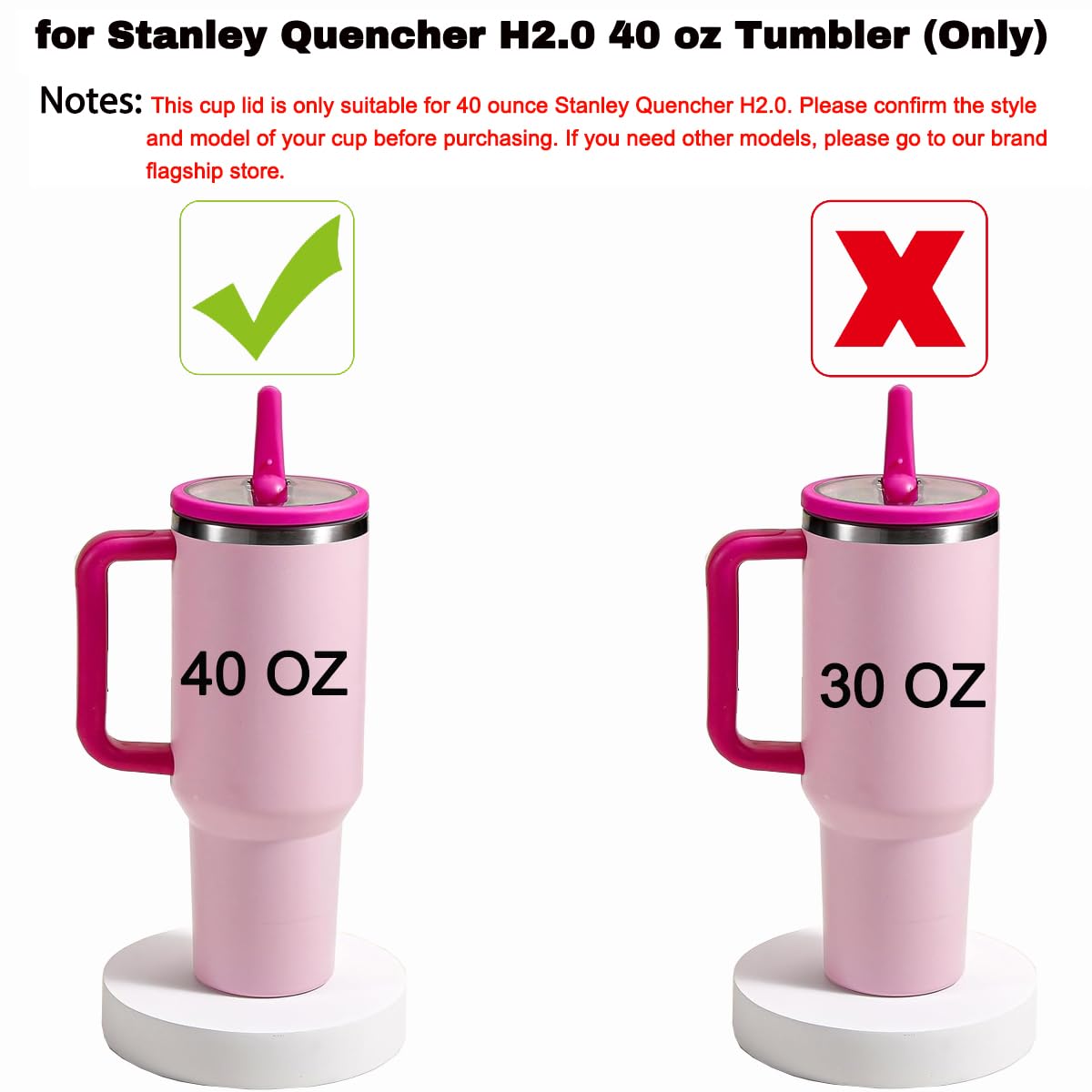 Aooiiysd 2 Pack 40 oz Tumbler Lid Replacement, with Leak Proof and Flip Straw Lid, Stanley Cup Accessories, for Stanley Quencher H2.0 40 oz Tumbler (Only), BPA Free (Beige and Light Blue Set)