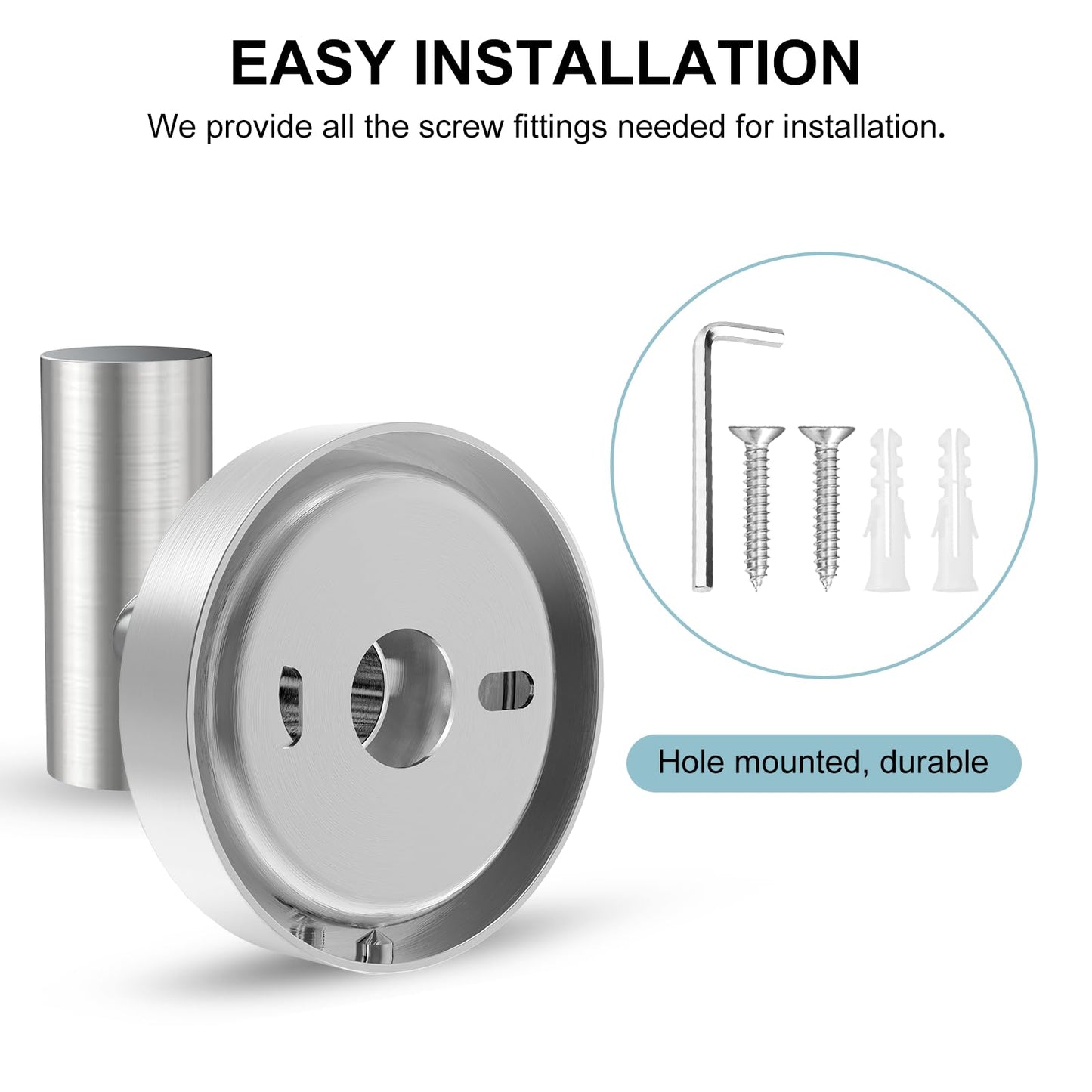 SetSail Towel Hooks for Bathrooms Screw-in 4 Packs Brushed Nickel Bathroom Towel Hook Wall Mounted Stainless Steel Shower Towel Hooks for Coat Hanging, Drill Hole