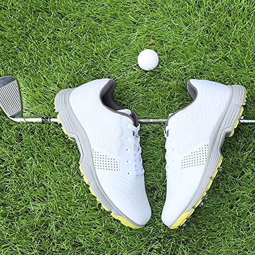 Waterproof Men's Golf Shoes - Spikes Sneakers 11.5 White