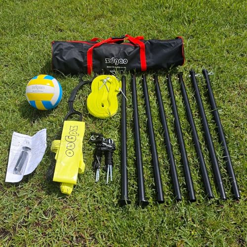 20FT Portable Adjustable Volleyball Net System - Lemon Yellow