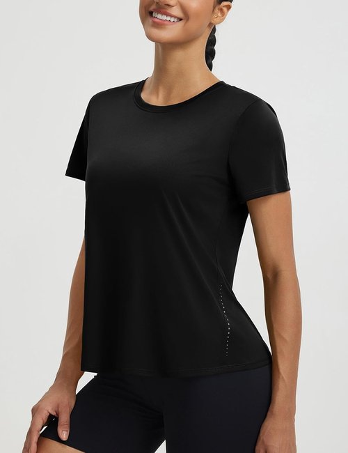 Baleaf Women's Athletic Workout Shirts - Breathable, Quick-Dry T-Shirts for Sun Protection | Ideal for Gym & Running