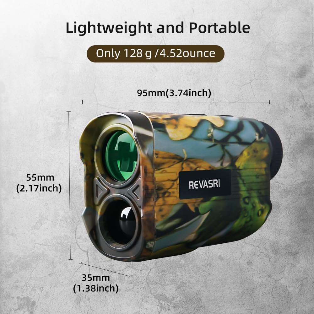 REVASRI Laser Rangefinder for Hunting, 2200/3300 Yards Range, Los/Vertical/Horizontal/Speed/Scan Measurement, Fast Measurement Hunting Rangefinder, Rechargeable (3300 Yards)