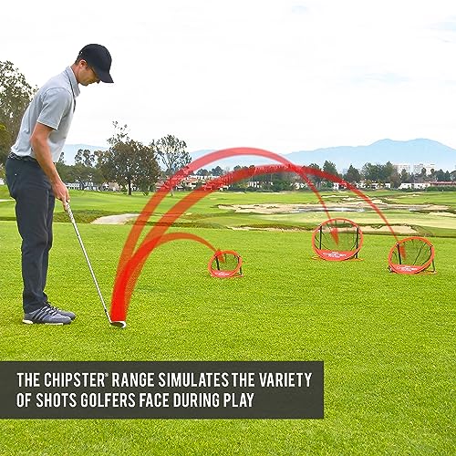 Chipster Pop-Up Golf Chipping Practice Net - Red - Indoor & Outdoor Training Aid