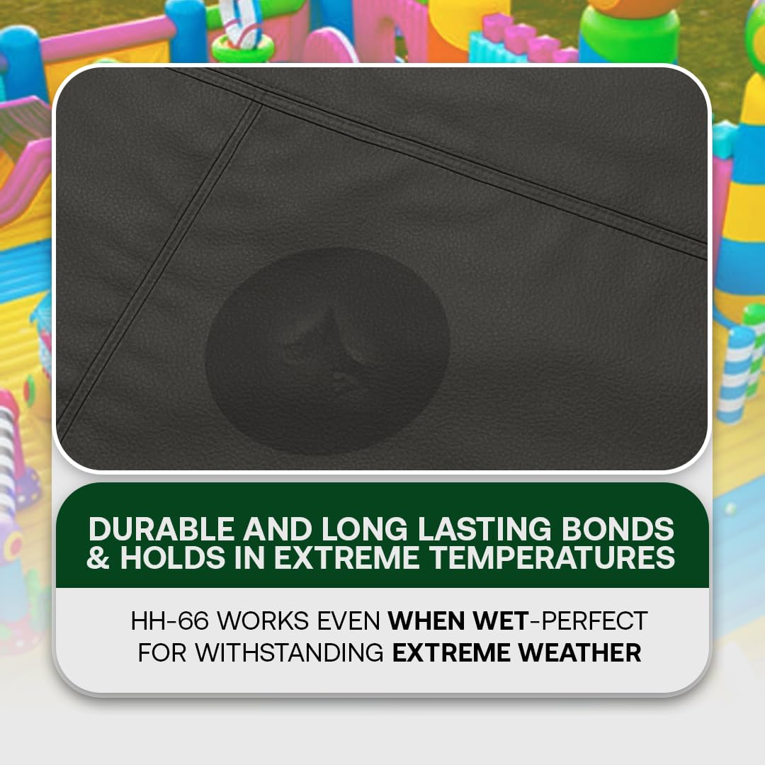 RH Adhesives Vinyl Patch Kit - 10" x 10" Reinforced Flexible PVC with HH-66 TF Vinyl Cement & Brush