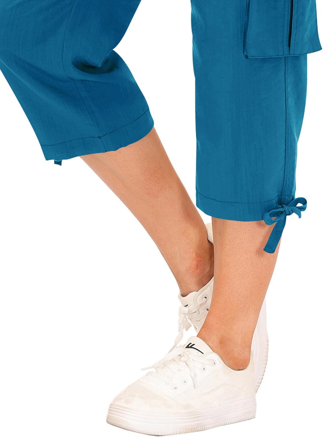 MoFiz Women's Capri Pants - Lightweight Casual Cargo with Pockets for Hiking | Loose Fit & Dressy