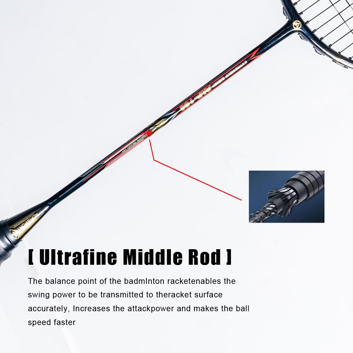 ALPSPORT ALP-188 Air 10U G5 Super Light Professional Full Carbon Fiber Badminton Rackets Set of 2, Graphite Padel Badminton Racquets for Outdoor Backyard Sports Including 1 Carrying Bag (Black)