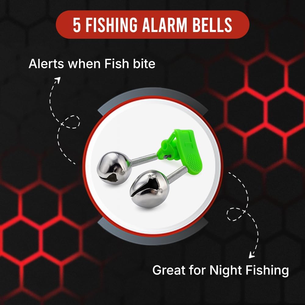 Skiennix Fishing Bells for Rods - Enhanced Bite Detection | Durable & Lightweight Design