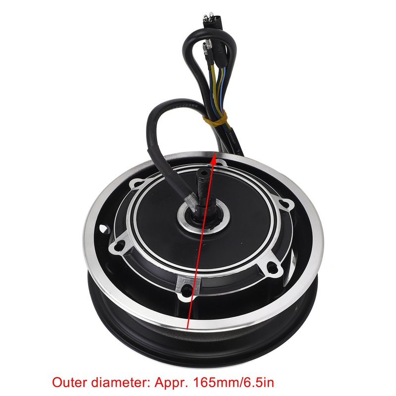 YYQTGG Electric Scooter Hub Motor 48V 100W Electric Brushless Disc Brake Hub Motor for 10 Inch Outer Tire, Aluminum Alloy Wheel