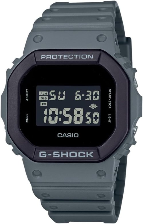 Casio DW5610UU-8 G-Shock Watch | Men's Classic Urban Utility Gray Resin Band Alarm Chronograph