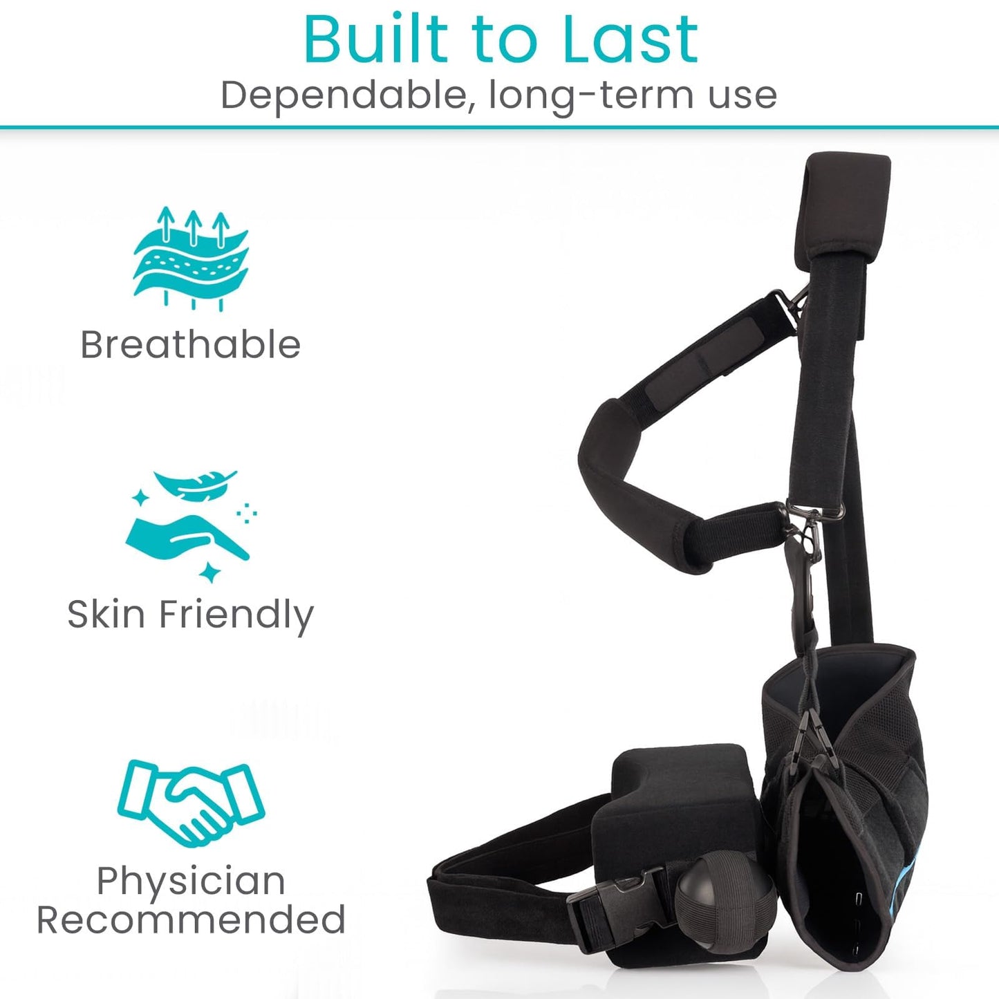 Vive Shoulder Sling with Abduction Pillow - Rotator Cuff Sling and Shoulder Immobilizer - Pain Relief After Surgery, Sublexion, Dislocated or Broken Arm - Adjustable Support with Exercise Ball (Small)