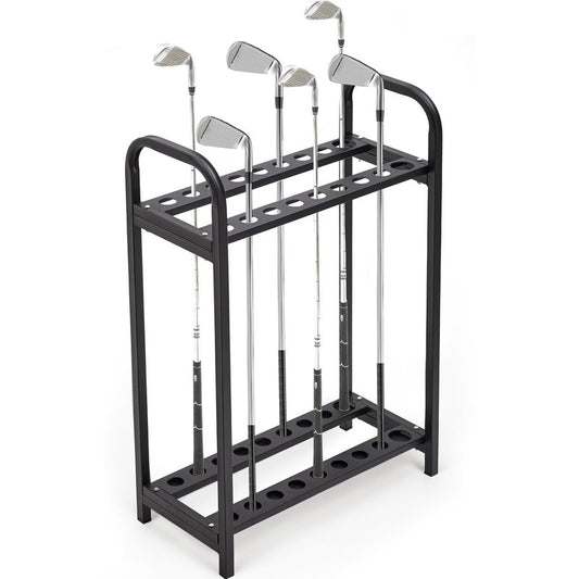 Hicarer 18 Hole Golf Club Holder Metal Golf Club Organizer Stand Rack Putter Stand Display for Indoor and Outdoor Use Home, Black