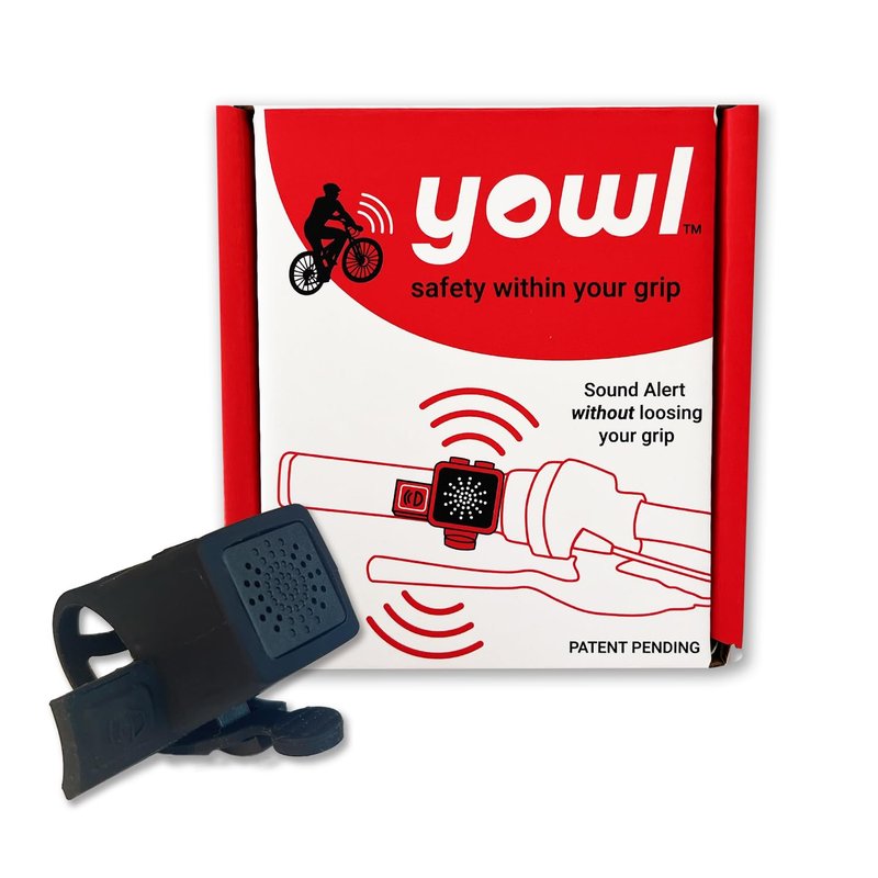 Yowl Rechargeable Bike Horn, Squeeze-Trigger Electric Horn for Instant Alerts Helps Avoid Collisions, Up to 120 dB, Easy Install on Bicycles, E-Bikes & Scooters (Black, Right Handle)