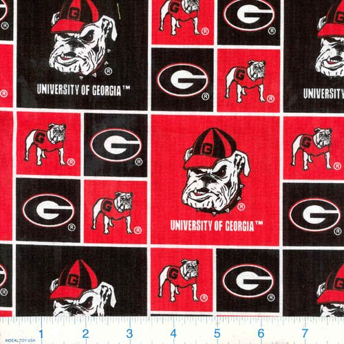 Georgia Bulldogs Cotton Broadcloth Fabric by the Yard - 44" Wide
