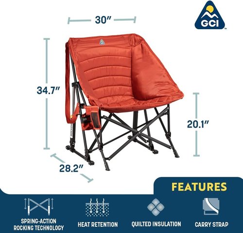 GCI Outdoor Puff Rocker - Comfortable Folding Chair for Relaxation | Sleek Black Design