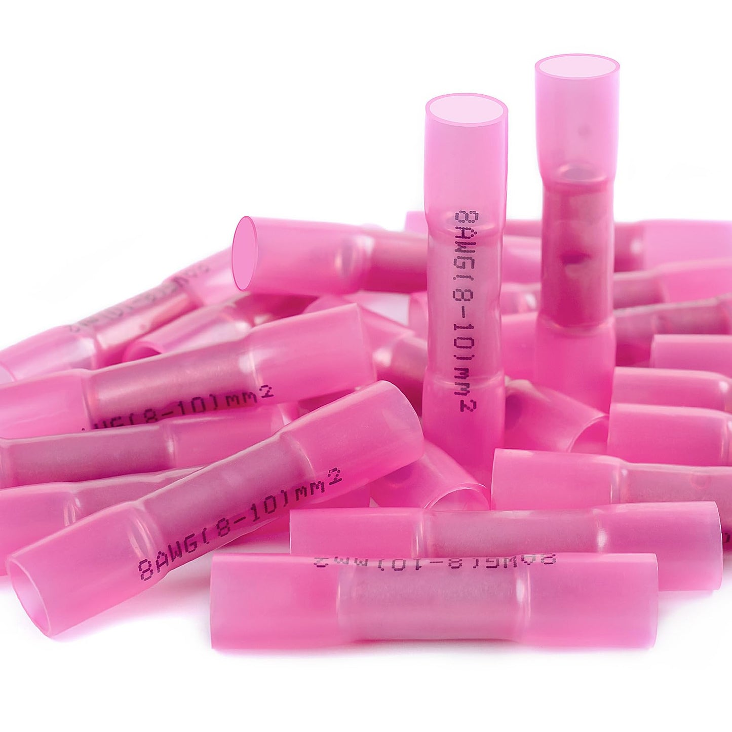 AIRIC Heat Shrink Butt Connectors 8 AWG, 20 Pcs Waterproof Electrical Crimp Splice Terminal for Auto Repair, Insulated Marine Grade Connector for 8 Gauge Wire, Wiring Crimps Terminals, Red